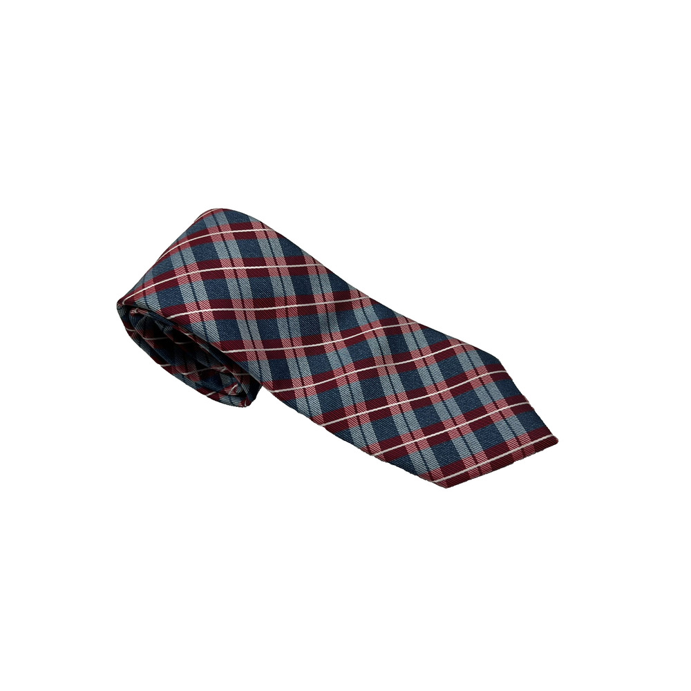 Nautica Men's Red White Blue Plaid Necktie 56.5" L 3" W